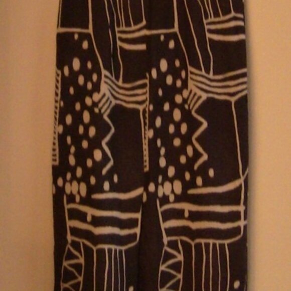 Long Brown Dress Summer Maxi Geometric Pattern Lined Sz 8 Evening D'Allaird - Picture 4 of 6